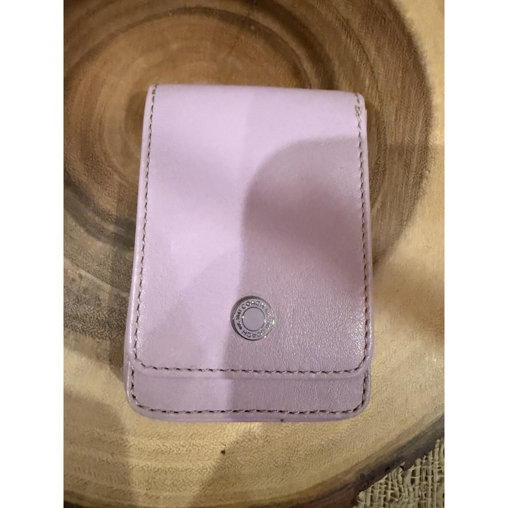 COACH Vintage Structured business Card holder Case leather Lavender Very Rare